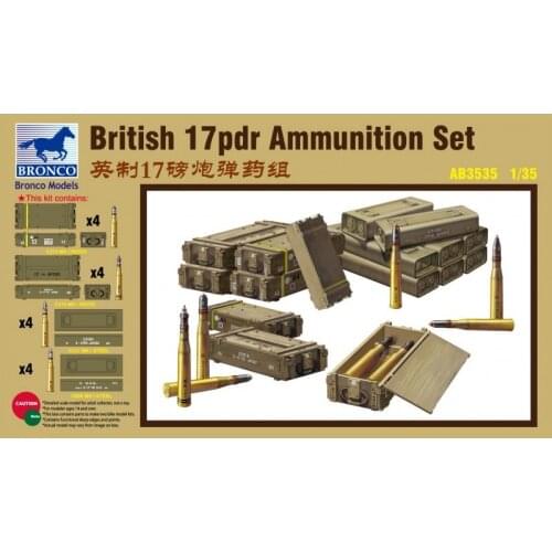 BRONCO AB3535 1/35 British 17pdr Ammo Set - Scale Model Kit