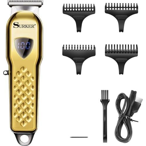 SURKER Professional Hair Clippers Hair Trimmer for Men Cordless Electric T-outlining Hair Cutting Machine Beard Trimmer Recharge
