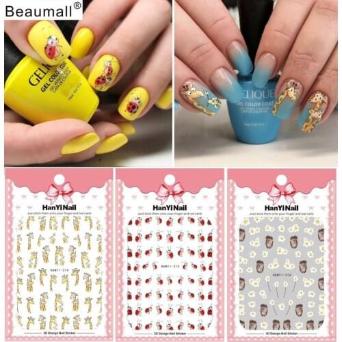 Fashion Nails Art Manicure Back Glue Decal Decorations Design Nail Sticker For Nails Tips Beauty
