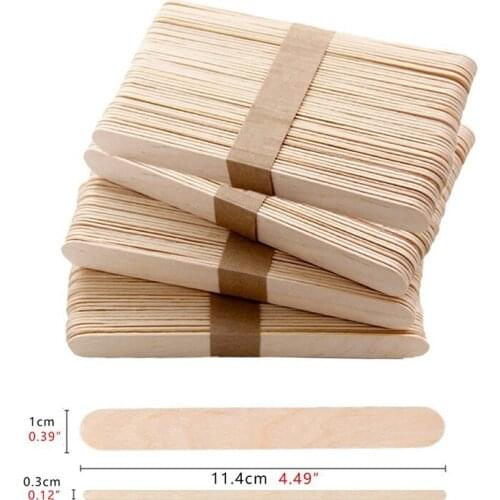 100Pcs/Set Popsicle Sticks Natural Wooden Pop Popsicle Sticks 11.4CM Length Wood Craft Ice Cream Sticks Popsicl Accesorios