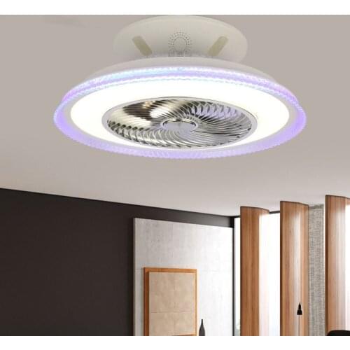 Bluetooth fan lamp Audio Music bedroom dining room home remote control fan ceiling lamp Nordic modern simple Bluetooth