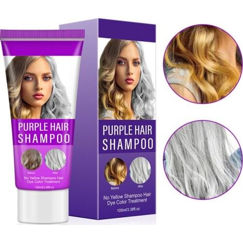 100ml Professional Blonde Bleached Highlighted Shampoo Revitalize Effective Purple Shampoo For Blonde Hair Shampoos RemoveYellow