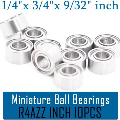 R4AZZ Bearing ABEC-1 (10PCS) 1/4"x3/4"x9/32" inch Miniature R4A ZZ Ball Bearings For RC Model Parts