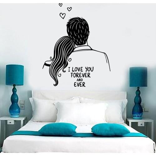 Romantic Couple Wall Decal I Love You Forever Quotes Romantic Amazing Bedroom Decor Wall Stickers Wedding Vinyl Decals C162