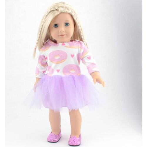Pink/Purple 18''Fashion Doll Dress Clothes As for Dolls Fits 43CM Toy New Born Doll Accessories Fashion Veil Dress Girls Gift