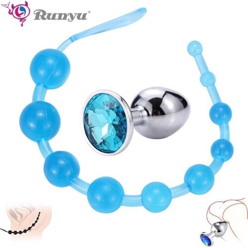 Runyu Sex Anal Toys For women Anal Beads Butt Plug Masturbation Dildo Anal G spot Vibrator Beads Adult Toy Anal Plug Sex Shop