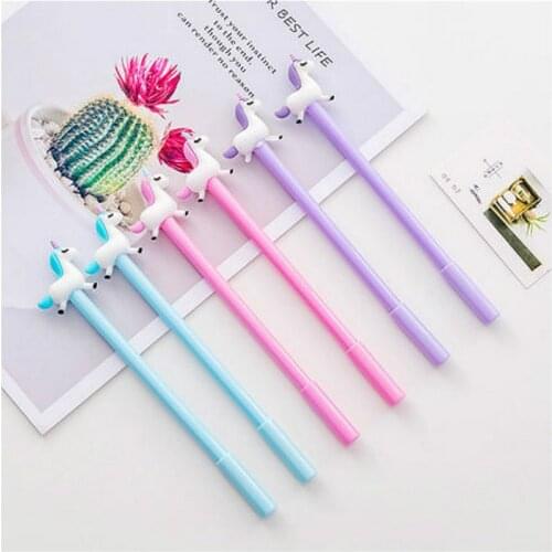 1pcs Little Fat Unicorn Gel Pen School Stationeries School Supplies Lovely Kawaii Cute Beautiful Colour Office Black 0.5mm