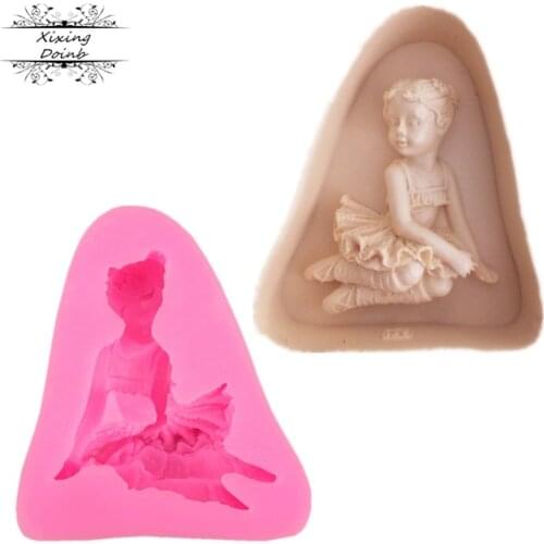 Ballet Dancing Girl Shaped Silicone Cake Mold handmade soap chocolate baking mold Sugar Craft Fondant Cake Tools