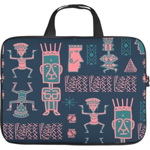 Egypt India Mayan Illustration Laptop Sleeve Fashion Prints Laptop Sleeve Durable Neoprene Laptop Storage Bag for Teen Students