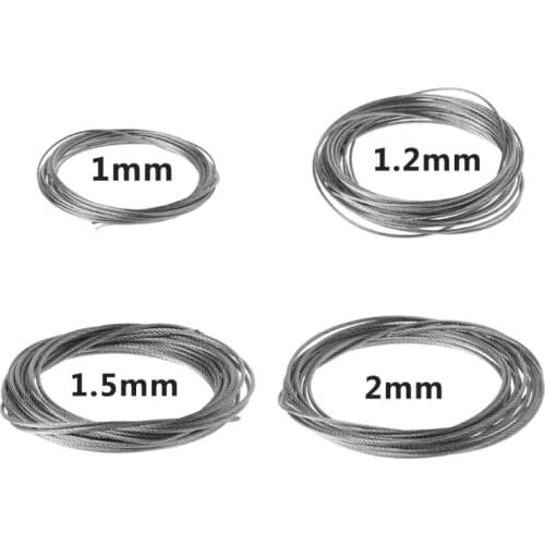 New 5m 304 Stainless Steel Wire Rope Soft Fishing Lifting Cable 7x7 Clothesline Dropshipping