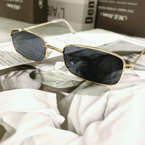 Candy Color Vintage Glasses Retro Shades Rectangle Sunglasses UV400 Metal Square Frame Lens Trendy Eyewear Womens Glasses очки