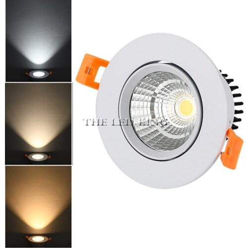 Dimmable LED COB Recessed Downlight 3w 5W 7W 12W 15W 18w Round White LED Ceiling Spot Light