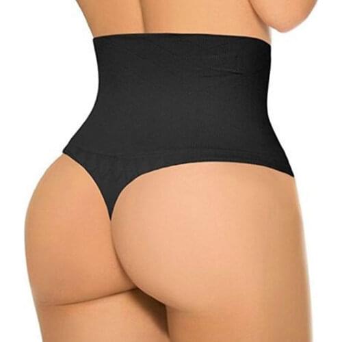 Womens High Waist Black G String Panties Sexy Thong Underwear Lingerie Plus Size S-3XL Majtki Damskie