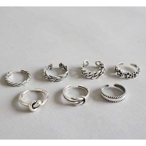 925 Sterling Silver Woman Fashion Rings 2019 Knuckle Ring Multi Styles Adjustable Rings Toe Ring Beach Foot Jewelry