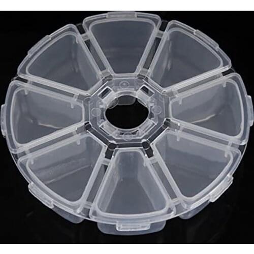 1pc Round Nail Art Storage Case Rhinestones Gems Accessories Clear Plastic Empty Container For Rhinestones beads Organizer Box