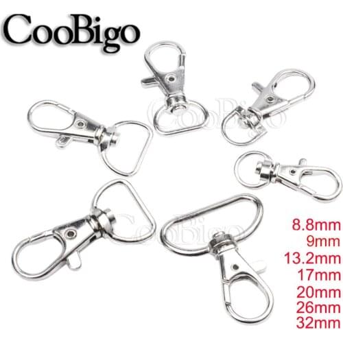 10pcs Metal Lobster Clasp Swivel Snap Clip Hook for Keychain Keyring Chain Bag Purse Strap Pet Collar DIY Craft Hardware Silver