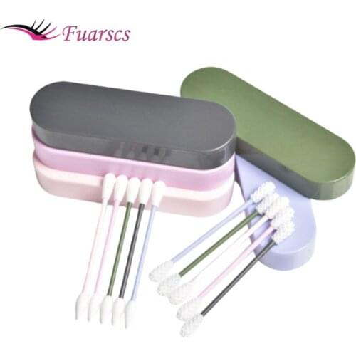 2Pcs Reusable Cotton Swab Ear Cleaning Cosmetic Silicone Buds Swabs Sticks Double-headed Cotton ​Makeup Nose Ears Cleaning