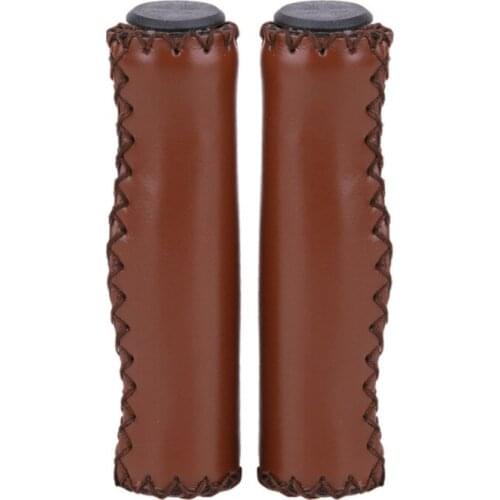 2 Pcs Hand-stitched Vintage Bicycle Handlebar Cover Anti-Slip Cycling Bike Handle Grips Lightweight Mountain Bike Gear Dropship