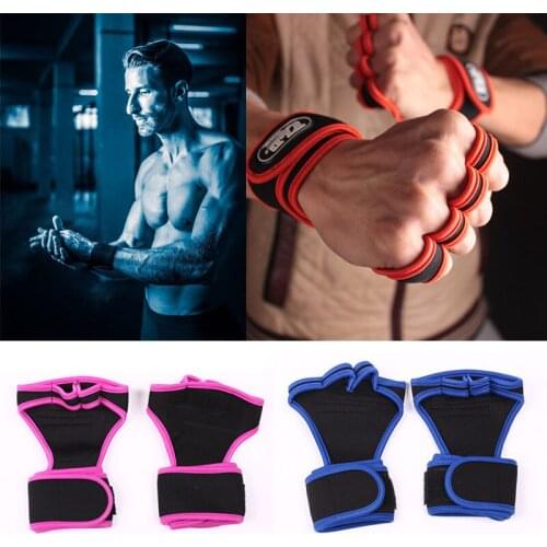 2pcs Weight Training Gloves Fitness Gymnastics Grip Handle Palm Protection Gloves anti-skid riding hard pull half finger gloves