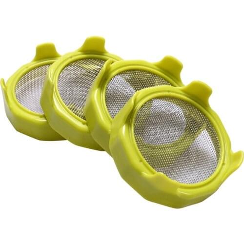 4Pcs Vegetable Growing Germination Sprouting Lids Mesh Sprout Cover Kit Sealing Ring Lid for Regular Wide Mouth Mason Jars