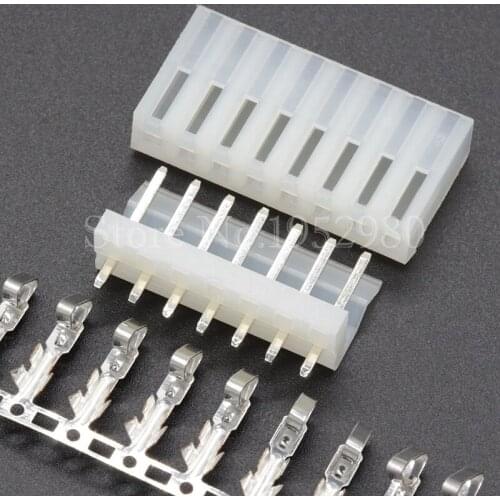 50Set/Lot CH3.96 Connector 8Pin 180 Degree Straight Pin 3.96mm Pin Header Wafer 3.96-AWG + Terminal + Housing
