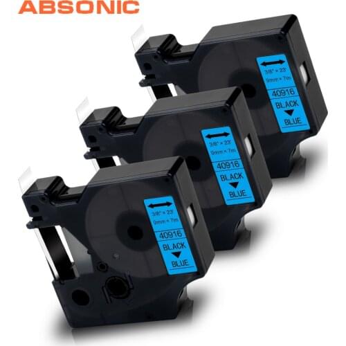 Absonic 3PCS 40916 Label Tape Cassette for Dymo D1 Tape Printer Ribbon for DYMO Label Manager 160 210D 280 360D 420P LabelMaker