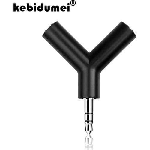 3.5mm Earphone Adapter Double Jack Adapter Plug Y-shape Stereo Headphone Splitter for PC/MP3 Smartphone Player Audio Cables