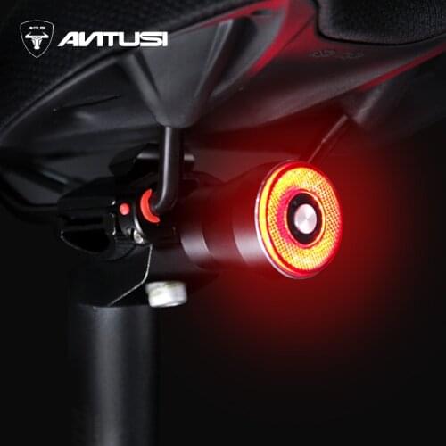 Antusi Q5 Bicycle Flashlight Bike Rear Light Auto Start and Stop Brake Sensing IP65 Waterproof LED Charging Cycling Taillight