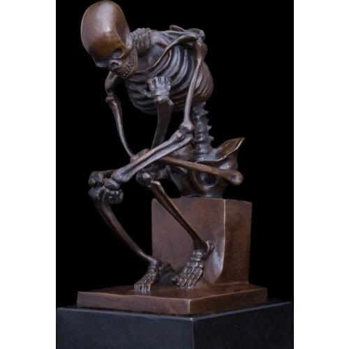 Arts Crafts Copper Classical Thinker skeleton brass figurine modern abstract collection home decor