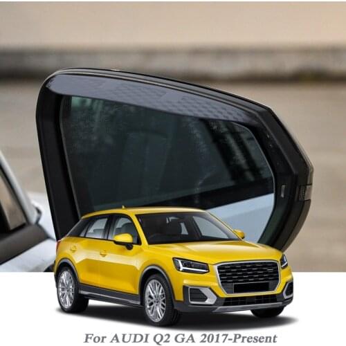 Car Rearview Mirror Rain Eyebrow Auto Shield Snow Guard Sun Side Visor Shade Protector For Audi Q2 GA 2017-Present Car Accessory