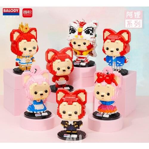 Balody Cartoon Animation Character Ari Inserting Diamond Blocks Assembling Educational Toys for Children Gifts