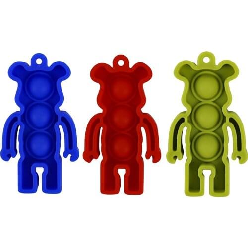 Bear Shape Push Bubble Sensory Autism Antistress Keychain Adult Children Puzzle Desktop Squeeze Relief Stress Fidget Toys#38