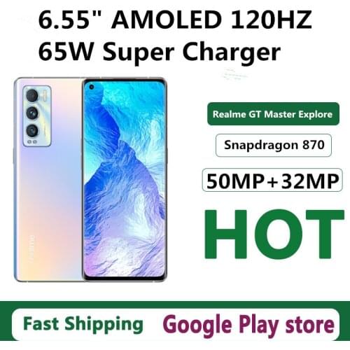 DHL Fast Delivery Realme GT Master Explore Edition 5G Cell Phone Screen Fingerprint Face ID 65W Charger 6.55" 120HZ 50MP+32MP