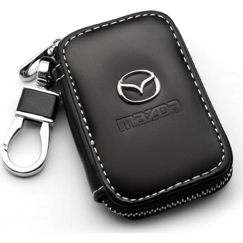 Genuine Leather Car Key Case Fashion Keychain Holder Purse Holder Organizer For Mazda 3 BK BL 5 CR CW 6 II GH CX-7 ER MX-5 NC II