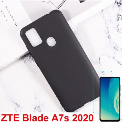 Case For ZTE A7s 2020 Silicon Cover Soft TPU Matte Black Phone Protector Shell ZTE Optus X Pro Glass Capa Coque Back Bumper Etui
