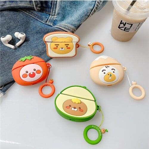 New Cartoon Fruit Earphone Case For Airpods pro 3 Kawaii Silicone Cake Animal Wireless Bluetooth Cover For Airpods 2 Accessories