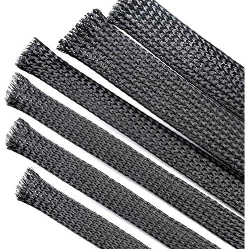 Cable Sleeve black 3/4/6/8/10/12/16/18mm Snakeskin mesh Wire elasticity Protection PET Nylon Cable Sleeves wire cable sets