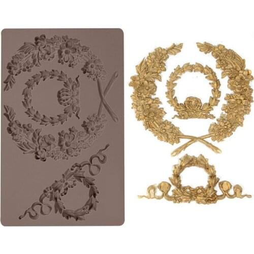 Flower Garland & Wreath Silicone Fondant Mould Cake Decorating Tools Chocolate Gumpaste Molds, Sugarcraft, Kitchen Gadget