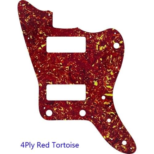 Pleroo Guitar Parts - For Japan No Upper Controls Jazzmaster Style Guitar Pickguard With P90 Pickups Scratch Plate Replacement