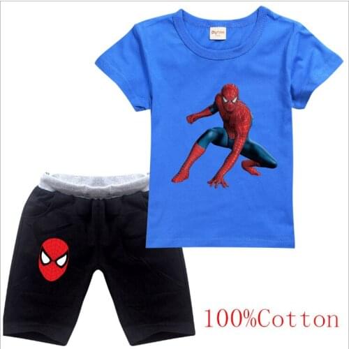 Disney Boys Clothes Spiderman Toddler Boys Sport Suit Kids Clothes Sets Cotton Outfits Suits 2pcs Children Clothing Sets 8508