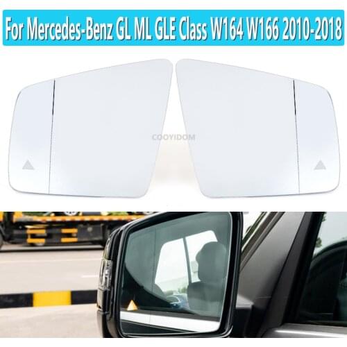 For Mercedes-Benz GL ML GLE Class W164 W166 2010-2018 Wide Angle Replacement Heated Blind Spot Warning Wing Rear Mirror Glass