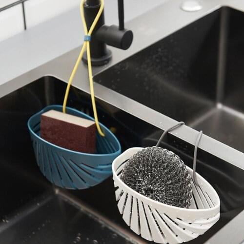 Drain Basket Hanging Design Large Capacity PE Easy to Use Shell Shape Sink Basket for Home