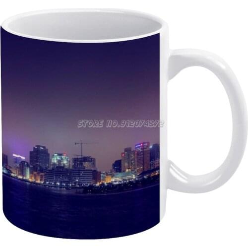 City Glow Of Downtown Norfolk Waterside. Coffee Mugs Ceramic Tea Cup Milk Mug Warmer Personalized Friends Birthday Gift 35mm Is