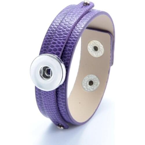 Hot wholesale Snap Bracelet&Bangles 10 color High quality leather Bracelets fit 18mm DIY Snaps Button Jewelry SZ0370k