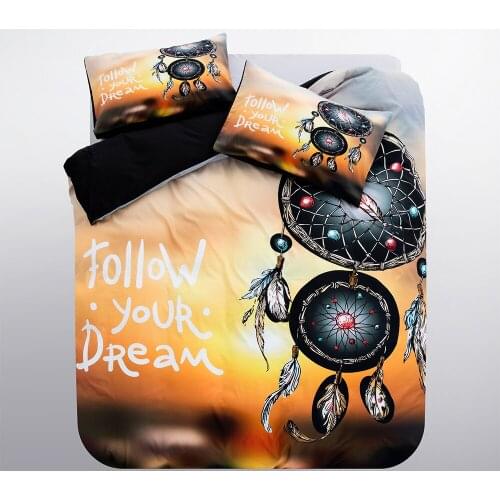 Dream Ns three-Piece Wind Chime Print Cotton Large Bedding Family Tiwn Queen King Textile Pillowcase