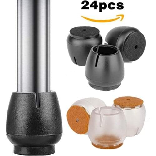 24PCS Fit 12-16mm Chair Leg Caps Table Foot Pads Furniture Covers Socks Floor Protectors to Prevent Floor Scratches Reduce Noise