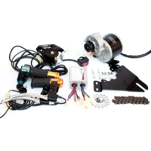 350W Electric Bike Chain Drive Kit Can Fit Bike Use 44mm Disc Brake Electric Bicycle Side Mounted Brush Motor Kit 12T Freewheel