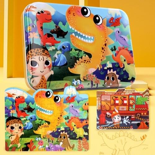 Cartoon Jigsaw Puzzles Children Early Educational Toy Montessori Wooden Jigsaw Puzzles Intelligence Toys