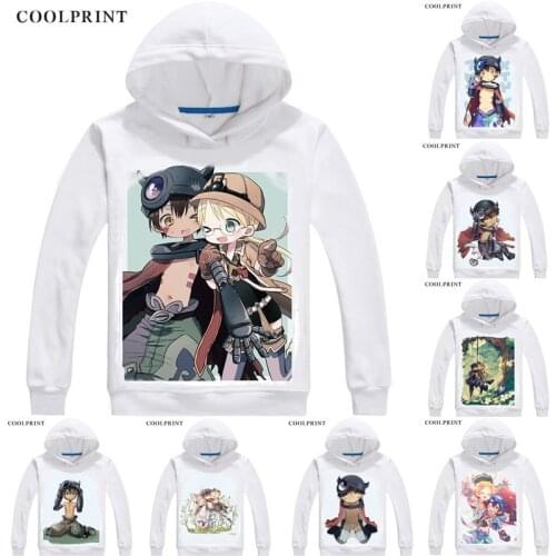Reg Riko Amnesic Robot Mens Hoodies Made in Abyss Meido in Abisu Men Sweatshirt Streetwear Anime Hoodie Printed Long Hooded