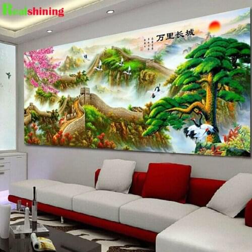 Full Square Round diamond Great Wall 5D diamond painting China Style DIY diamond embroidery kit Home ornaments,N1901